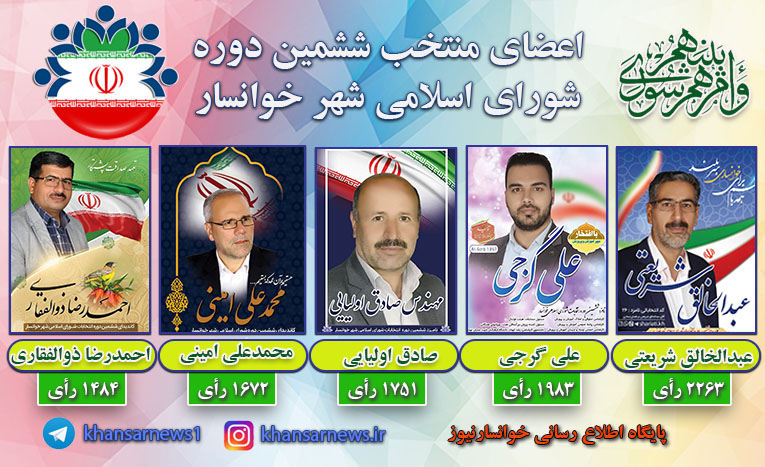 اعلام نتیجه انتخابات ششمین دوره شورای اسلامی شهر خوانسار